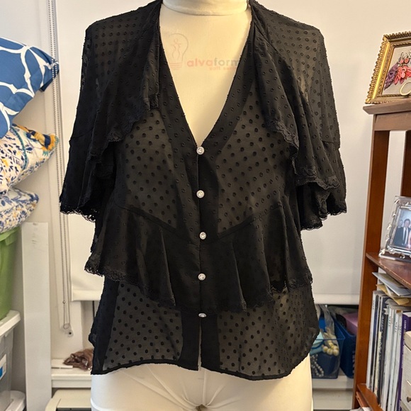 Zara Tops - Zara Black Sheer Layered Blouse